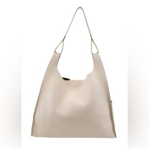 (LIKE NEW) CUYANA LEATHER HANDBAG TOTE DOUBLE LOOP ECRU